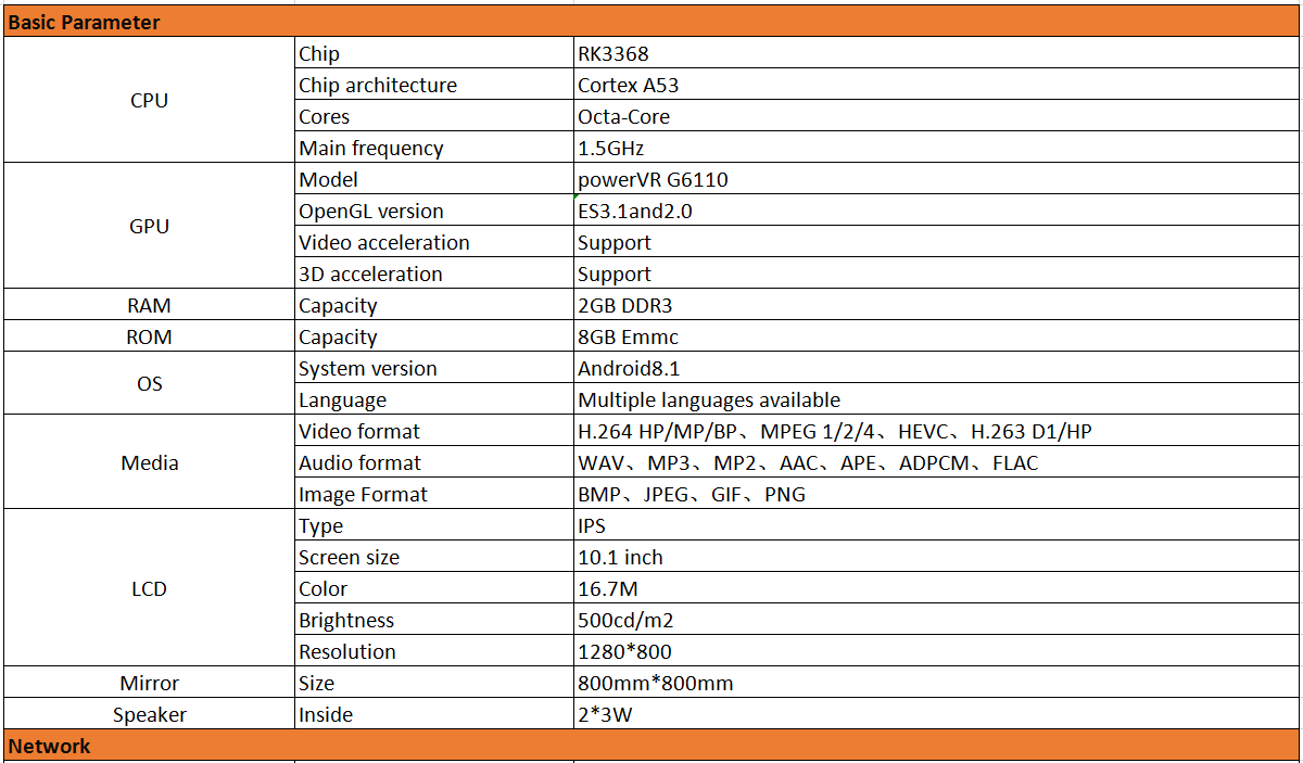 Smart Mirror KS-10.1A