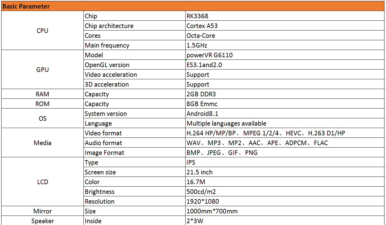 Smart Mirror KS-21.5C