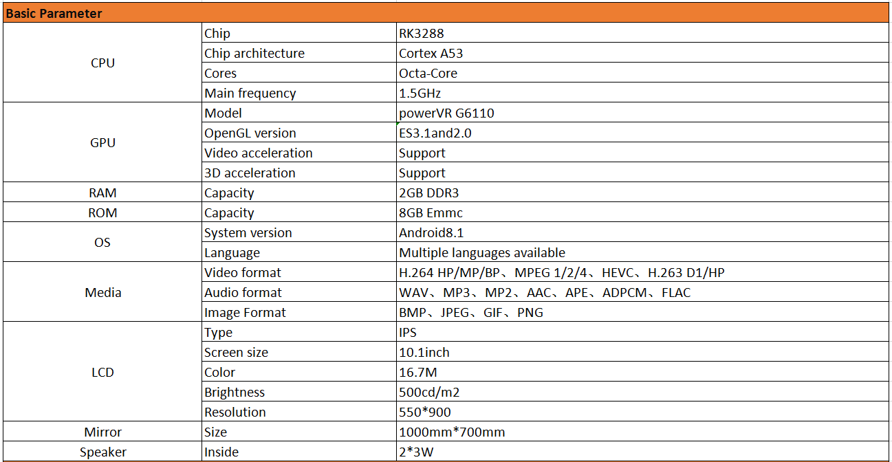 Smart Mirror KS-10.1B