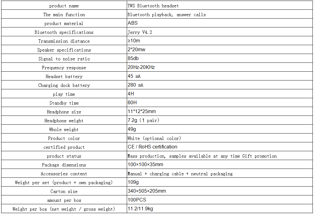 TWS Bluetooth headset