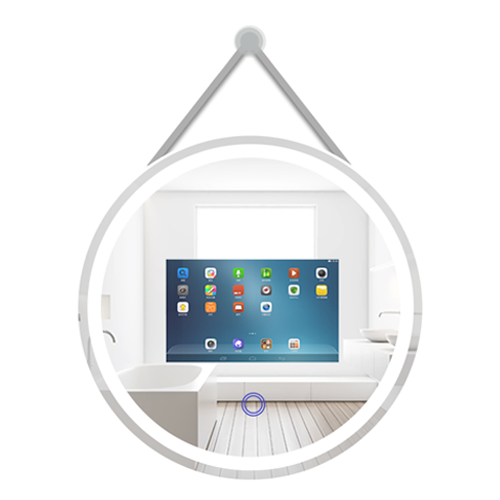 Kinstone 15.6 inch LCD Round Shape 60CM Diameter Bathroom Mirror Wall Hang Intelligent Smart Mirror