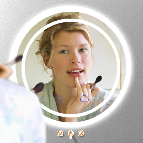 Kinstone 10.1 inch LCD Round Shape 60CM Diameter Bathroom Mirror Wall Hang Smart Mirror