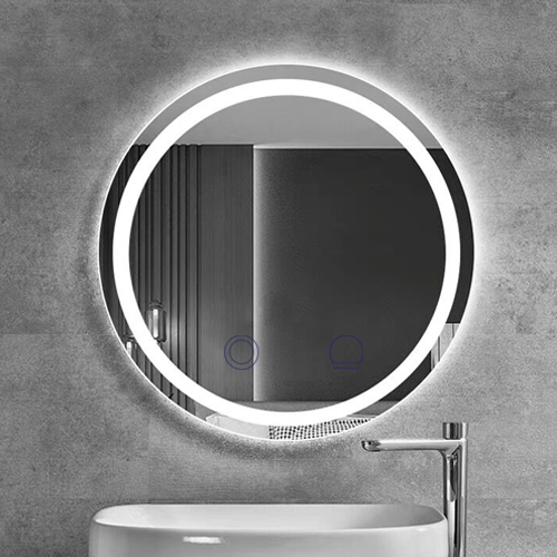 Kinstone 10.1 inch LCD Round Shape 60CM Diameter Bathroom Mirror Wall Hang Smart Mirror