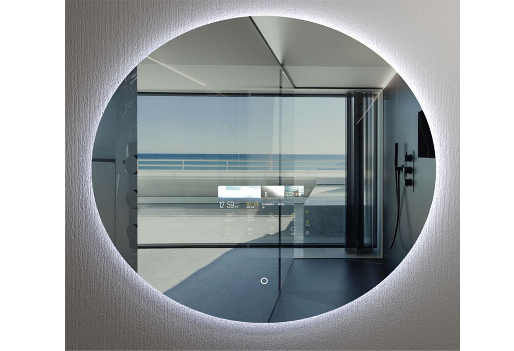 Kinstone 15.6 inch LCD 80CM Diameter Bathroom Mirror Wall Mount Intelligent Smart Mirror