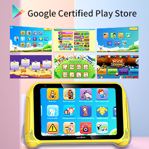 070CH-D Kinstone 7 inch Kids Tablet with Parental Control,Lovely Android 11 Tablets PC Quad Core 2GB RAM 32GB ROM Dual Camera Google Certified WiFi Bluetooth 4.2 ages3-12