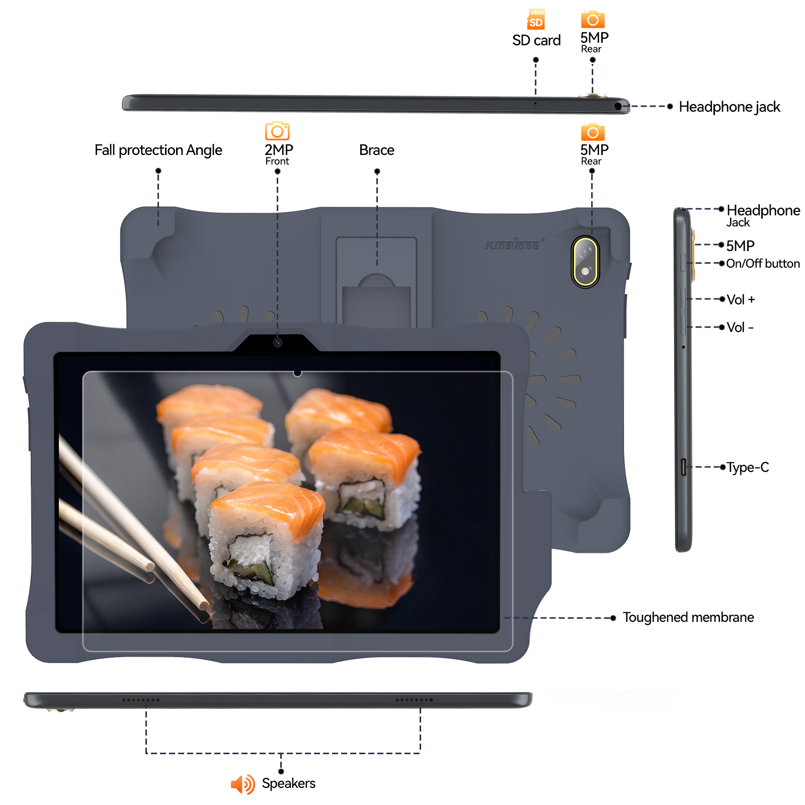 Kinstone 10.3/10.1 inch Tablet PC 6000mAh 5GWiFi Octa-core HD IPS BOE LCD 3GB/4GB/6GB+32GB/64GB/128GB