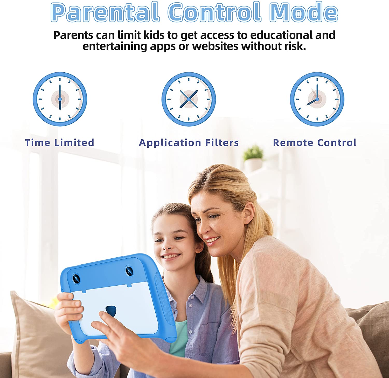 070CH-D Kinstone 7 inch Kids Tablet with Parental Control,Lovely Android 11 Tablets PC Quad Core 2GB RAM 32GB ROM Dual Camera Google Certified WiFi Bluetooth 4.2 ages3-12