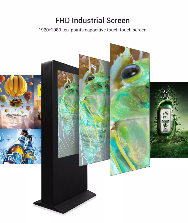 Kinstone Outdoor 55Inch IP65 Standalone Advertising Digital Signage Displays Kiosk Screens
