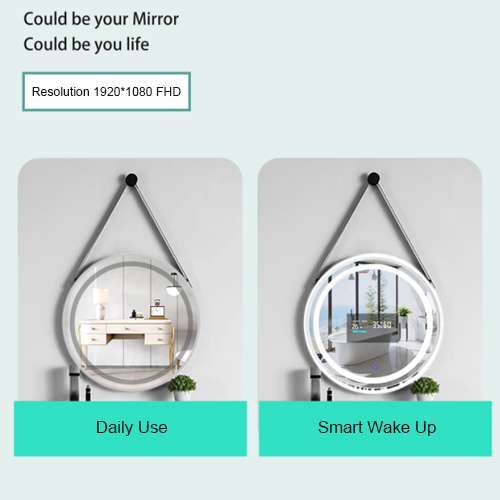 Kinstone 15.6 inch LCD 80CM Diameter Bathroom Mirror Wall Mount Intelligent Smart Mirror